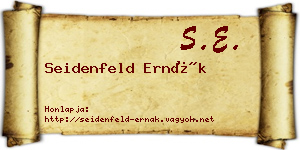 Seidenfeld Ernák névjegykártya